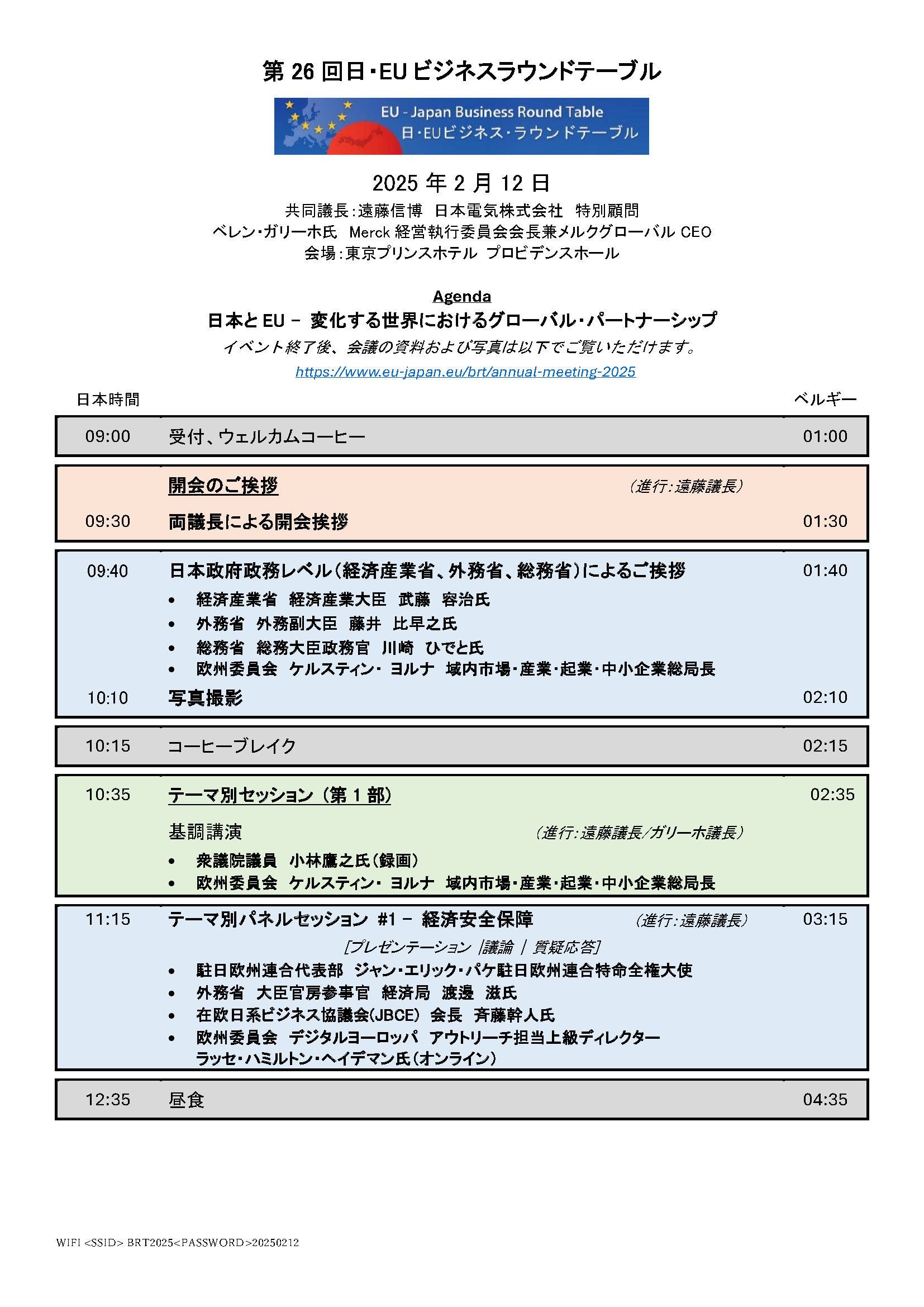 BRT 2025 agenda (Japanese)